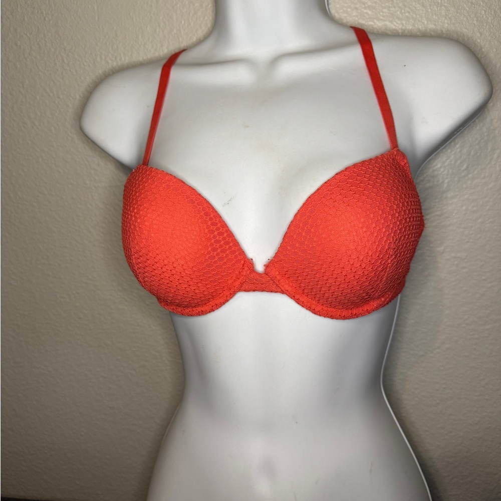 🐿️  Vibrant salmon Textured Bra